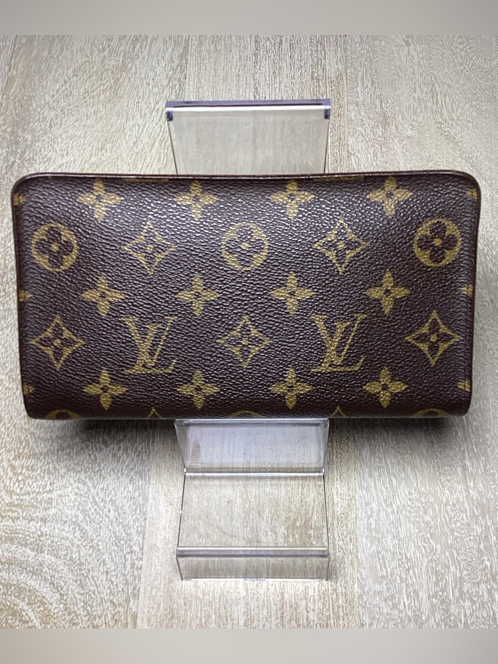 Authentic LOUIS VUITTON Monogram Porte Monnaie Zip Around Long Wallet